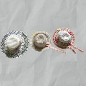 Vintage Lot Of 3 Nylon Mesh Brimmed Sun Hats. 1 Women’s And 2 Girls